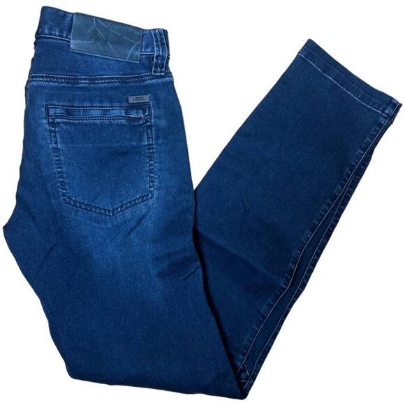 A/X Armani Exchange Dark Blue Moto Biker Slim Fit Button Fly Jeans Men's 28R - Picture 2 of 8